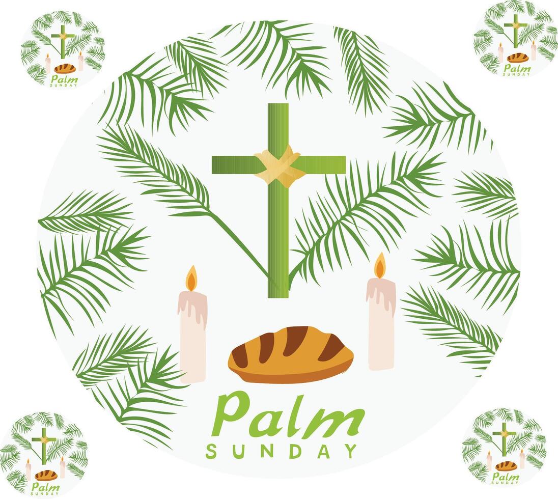 palm sunday set vector