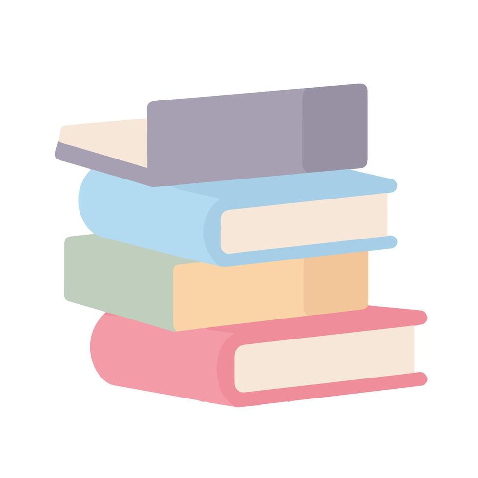 A stack of books on a white background vector