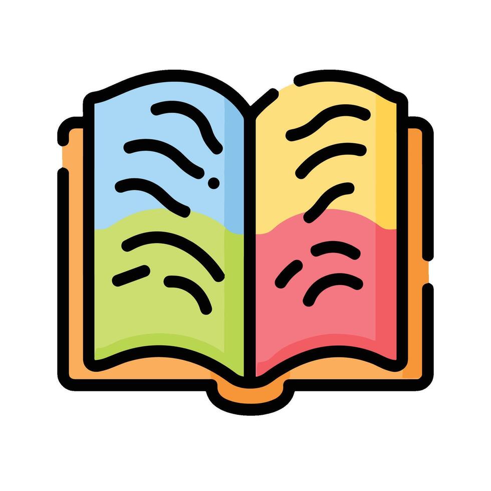 An open book with colorful pages vector