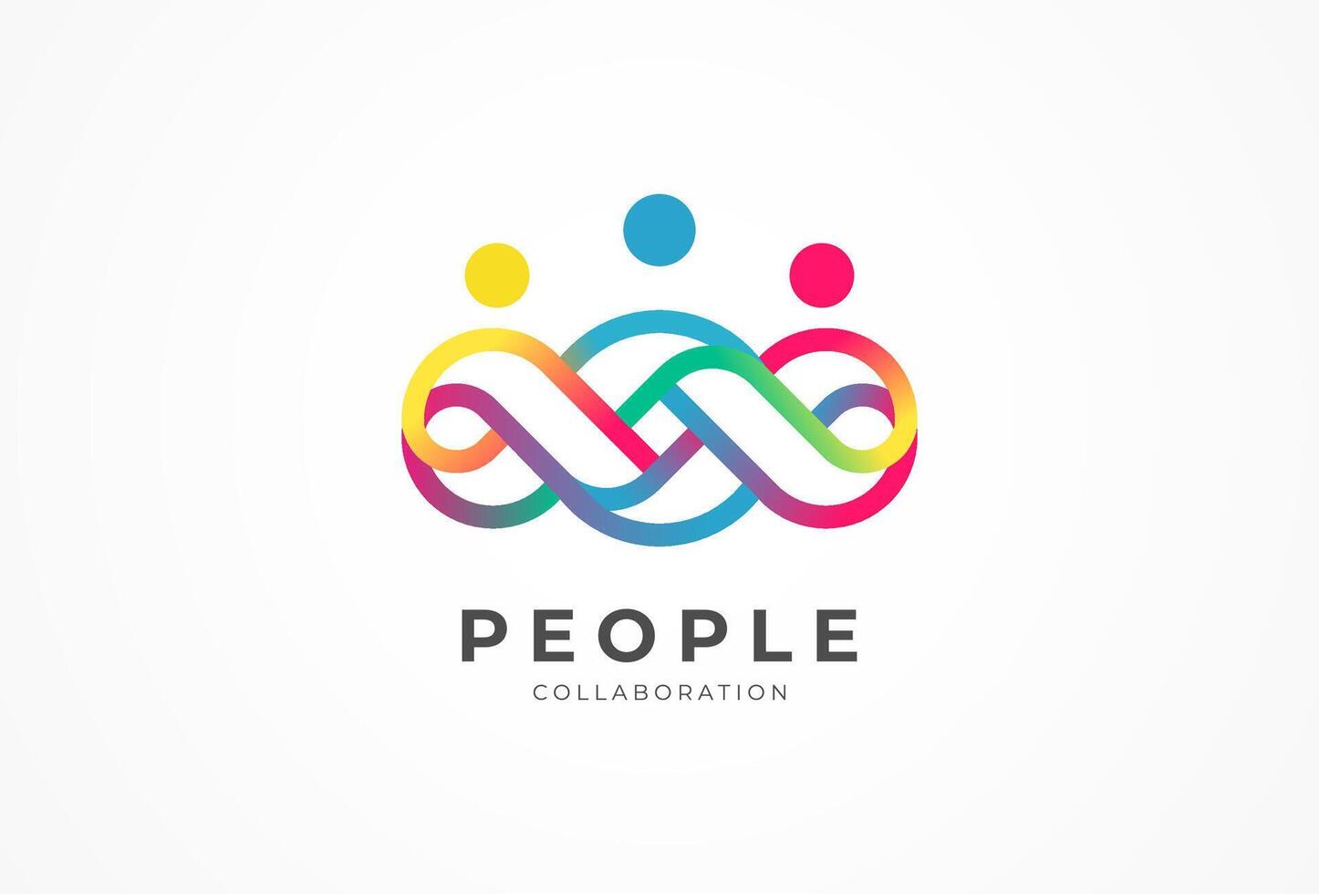 People logo design, three human Logo with gradient color, human logo design template vector