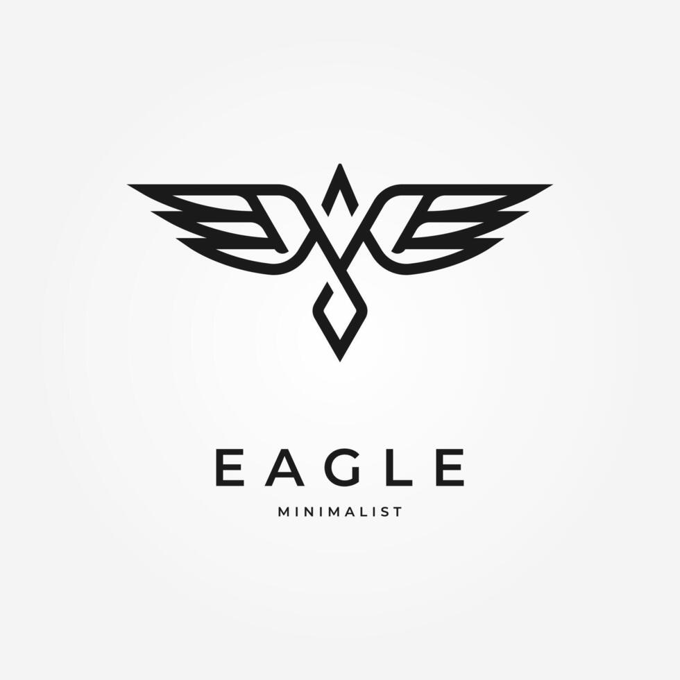 Minimal Eagle Logo Design, modern bird line style logo design, flat design logo template element vector