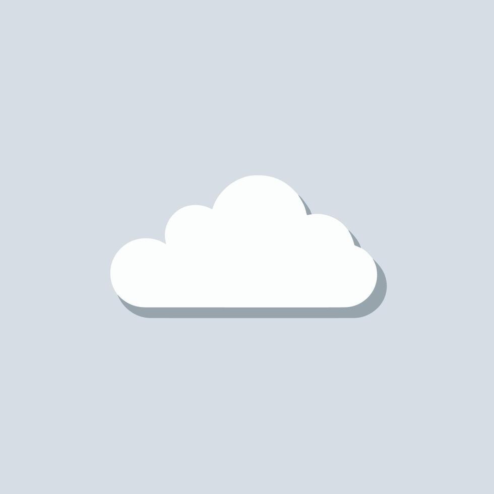 A white cloud icon on a gray background vector
