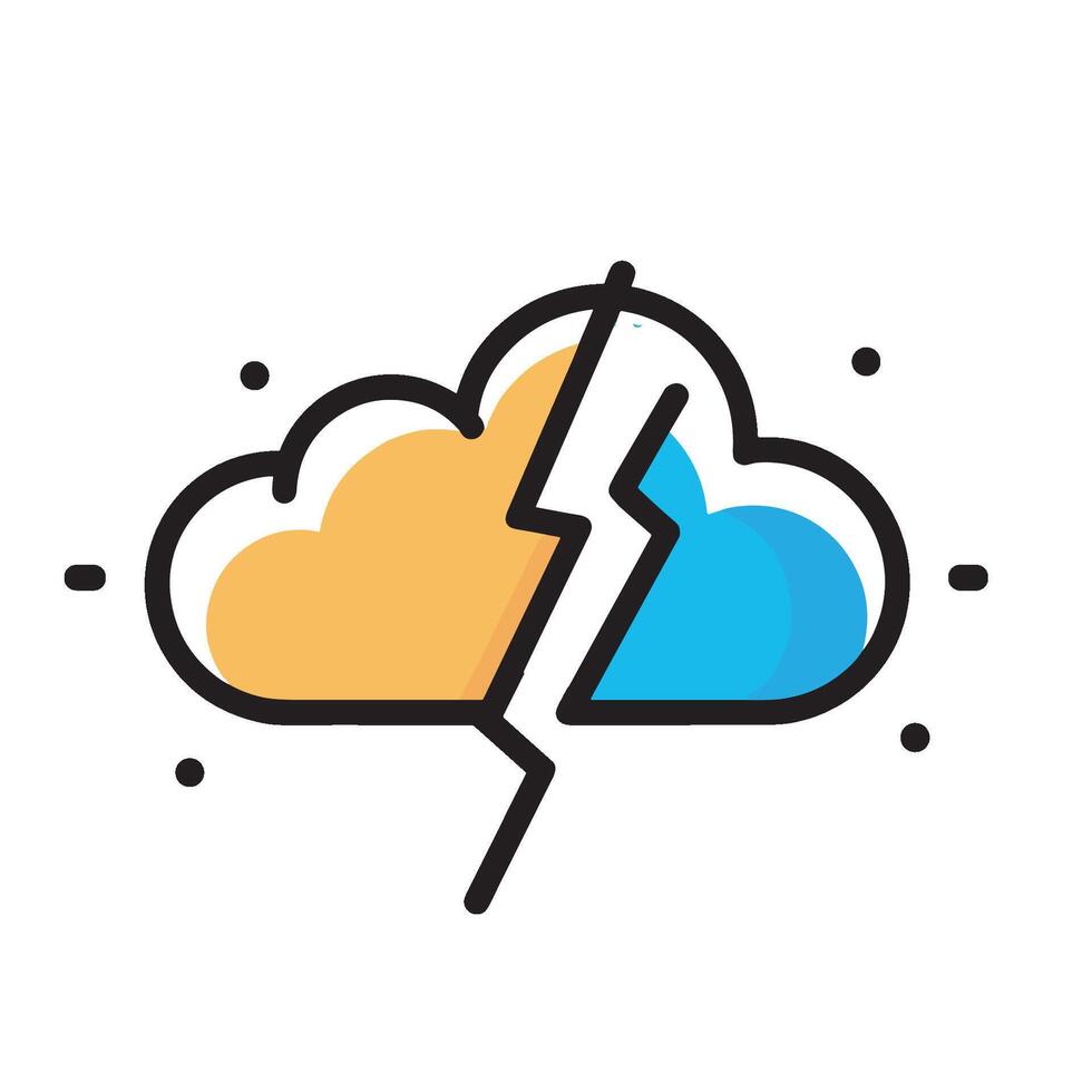 A cloud with a lightning bolt on it vector
