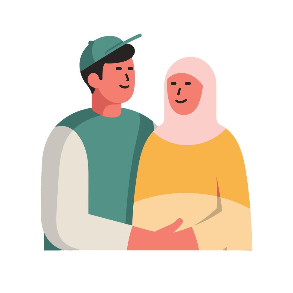 Muslim couple, illustration vector