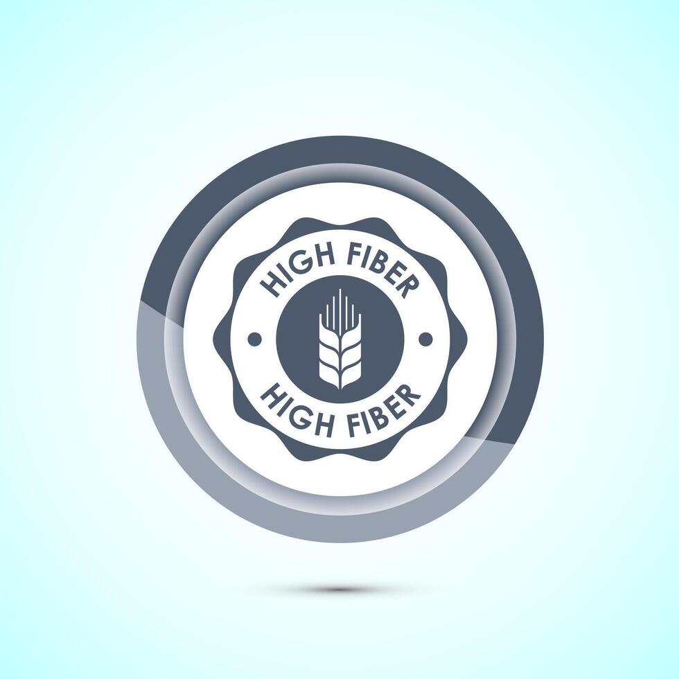 High fiber food icon design illustration. badge label design, Gray color button vector