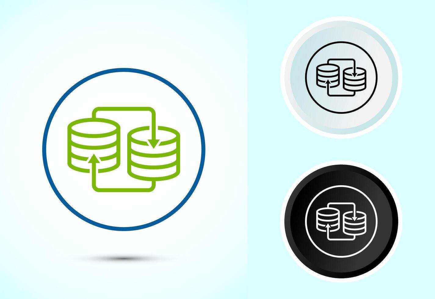 Data exchange icon illustration, Data transfer sign for apps and websites vector