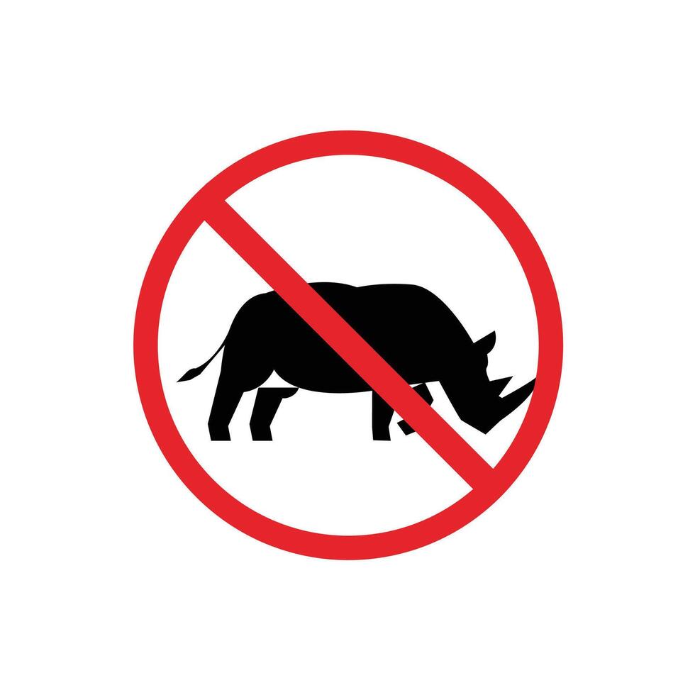prohibited and dangerous signs. rhino danger. it is forbidden to bring rhino vector