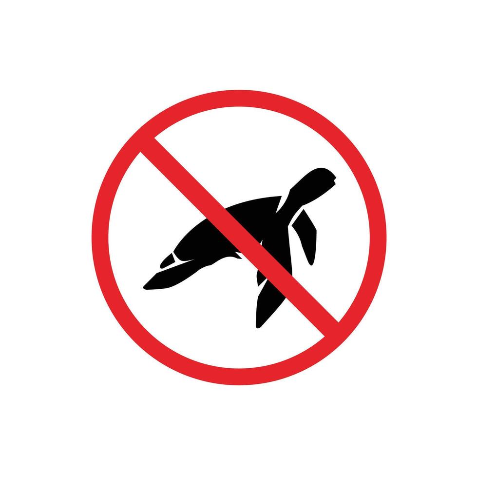 prohibited and dangerous signs. turtle danger. it is forbidden to bring turtle vector
