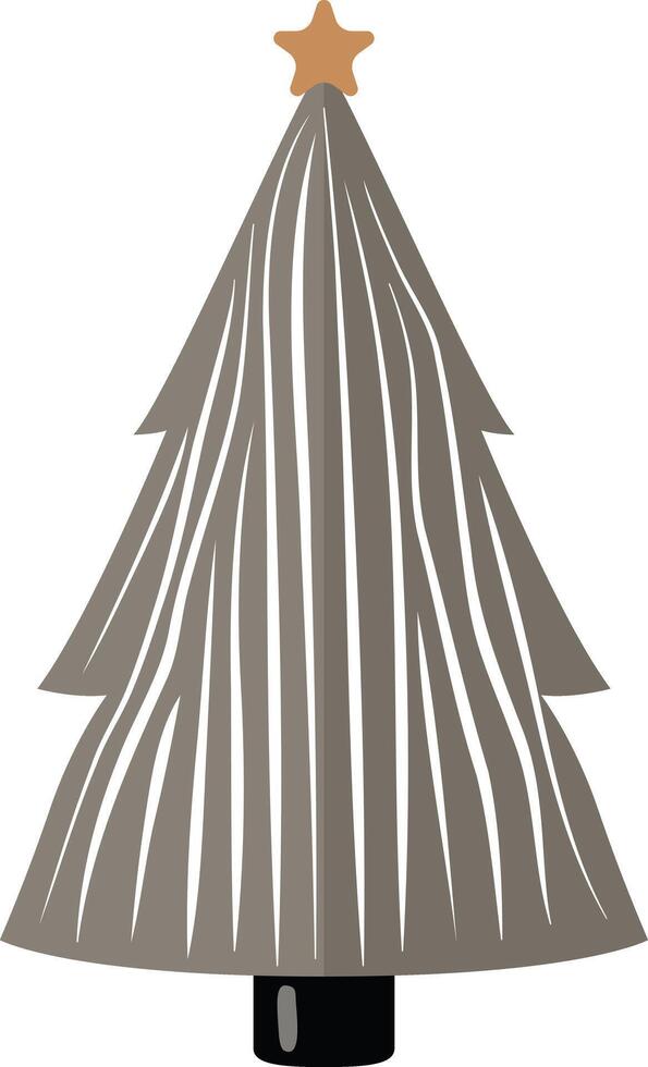 Minimalistic Christmas Pine Tree Icon Illustration - Drawing vector