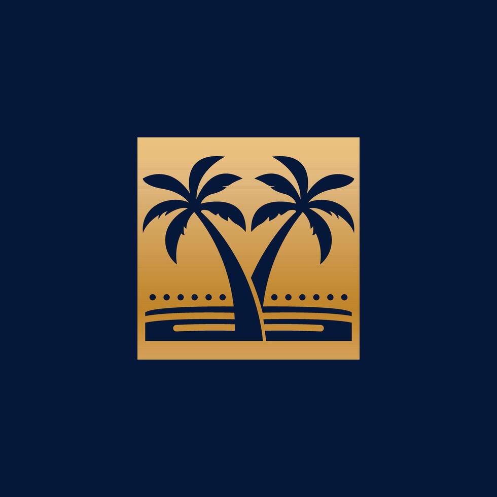Luxury Logo Design of Two Palms vector
