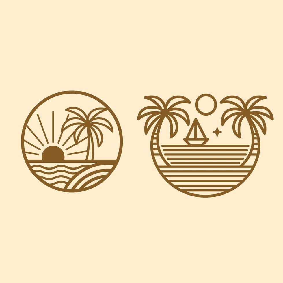 Set of Travel Emblems in Minimalistic Style vector
