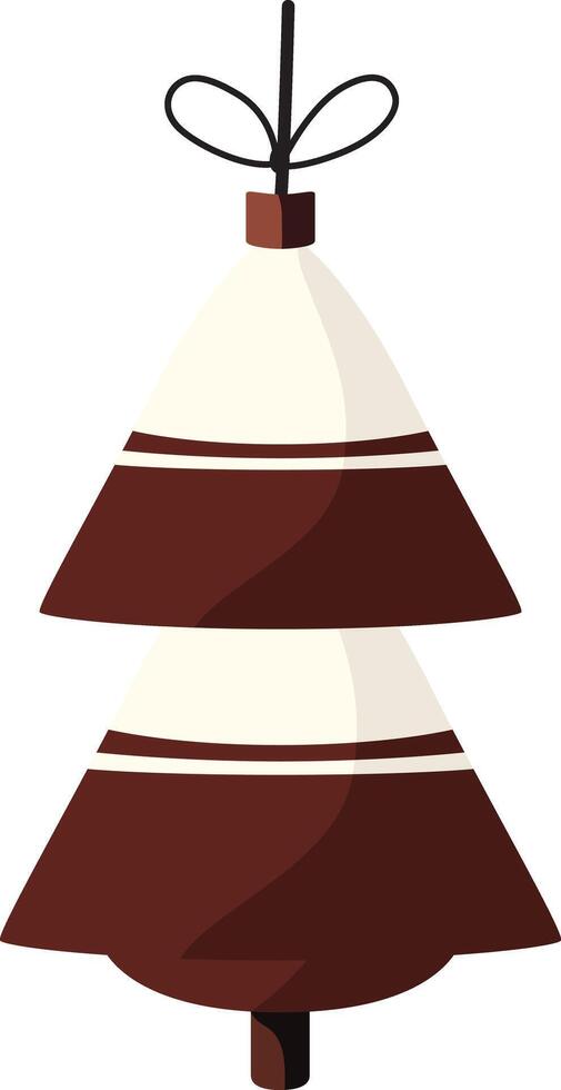 Icon Drawing of a Christmas Tree Toy in Pine Tree Shape vector