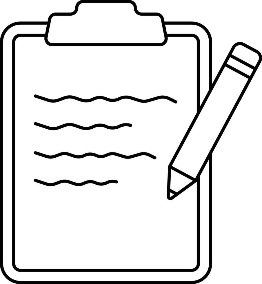 Clipboard with Pencil Line Icon vector