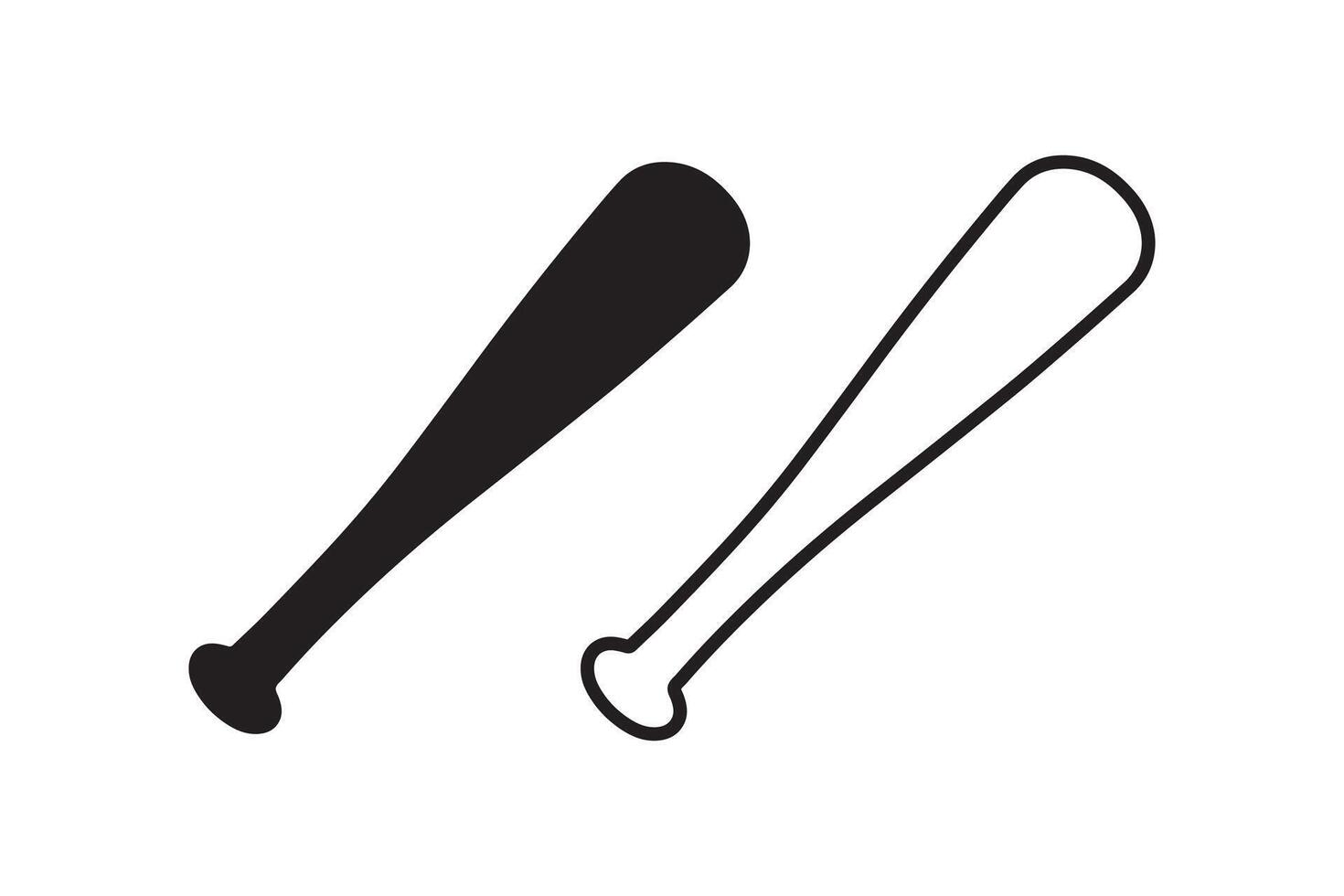 Two baseball bats are shown on a white background vector