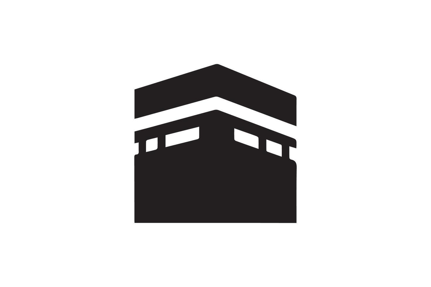 Kaaba black icon on white background vector