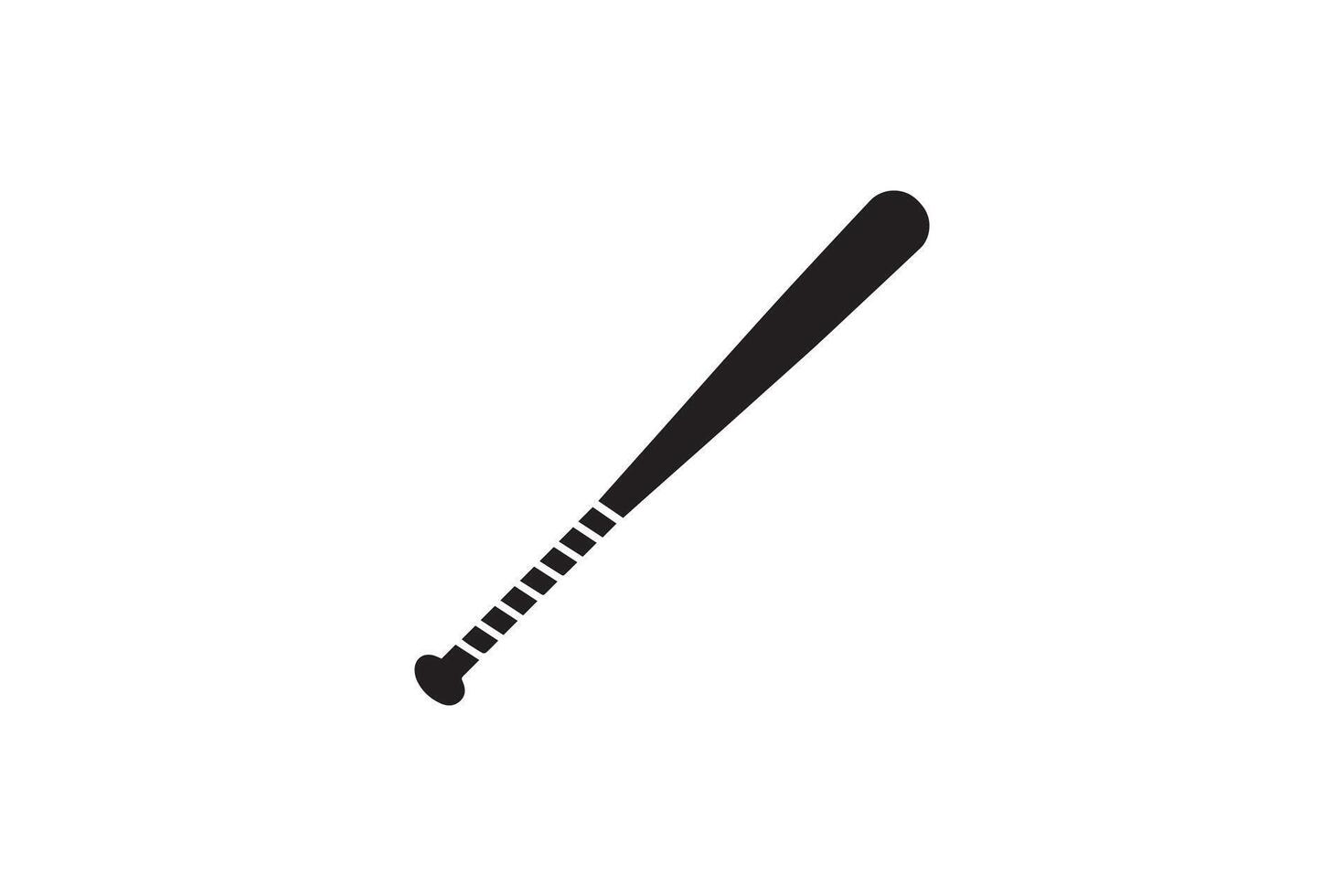 A black and white illustration of a baseball bat vector