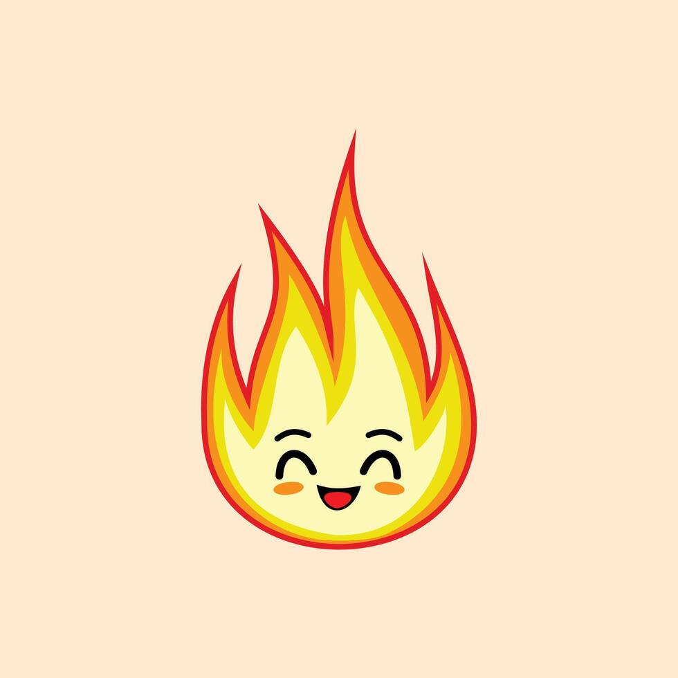 Fire curved eyes Happy expression clipart vector