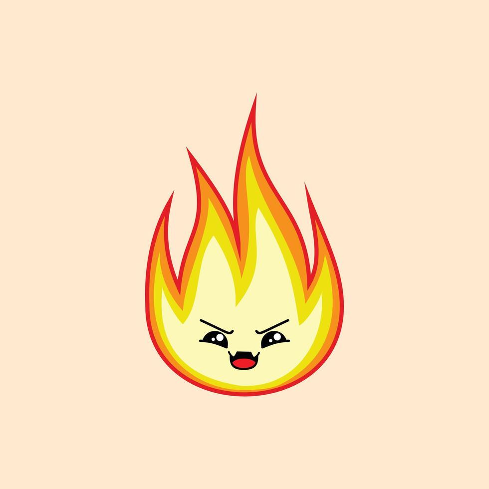Fire frustrated face expression clipart vector