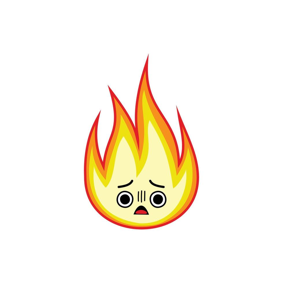 Fire surprising face expression clipart vector