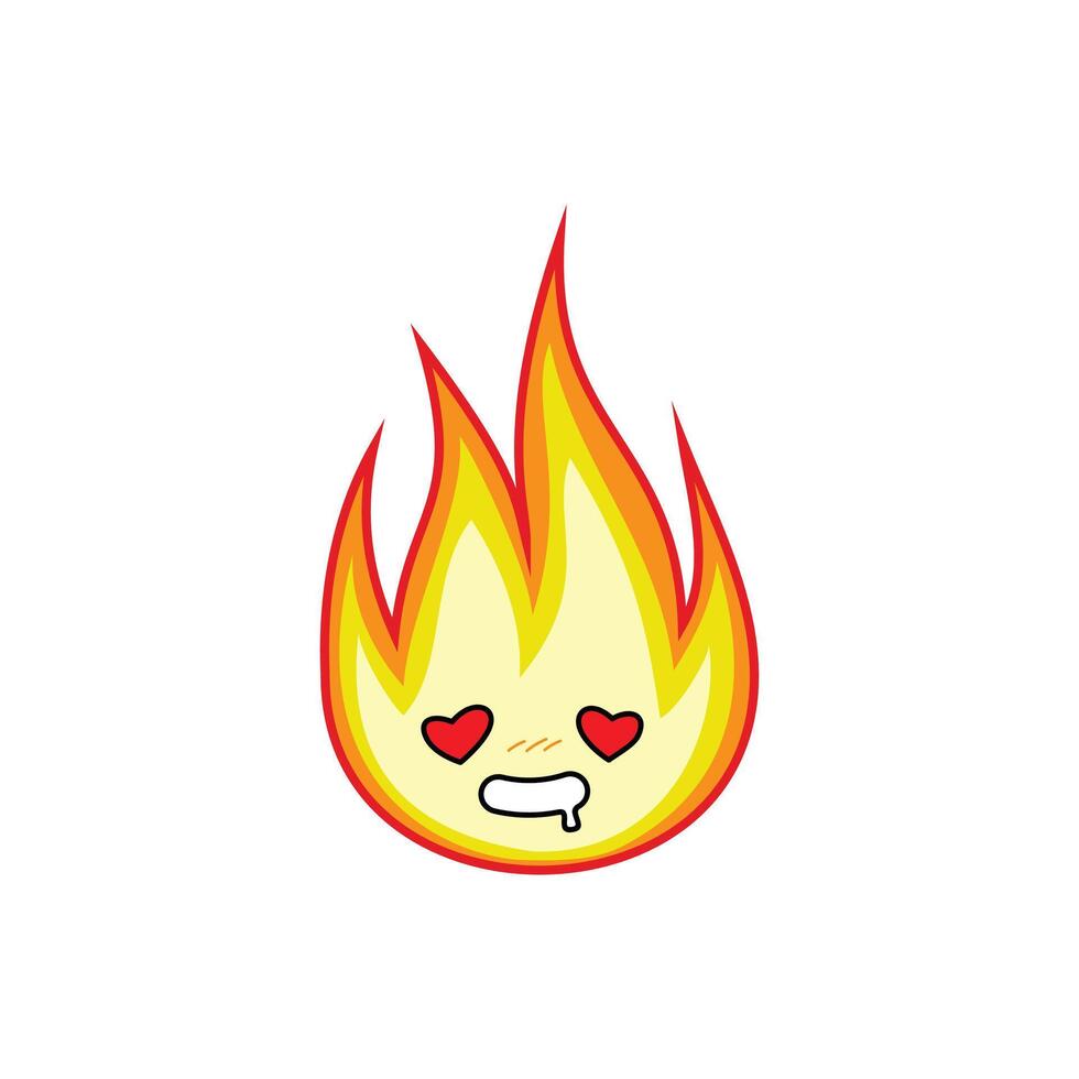 Fire in love face expression clipart vector