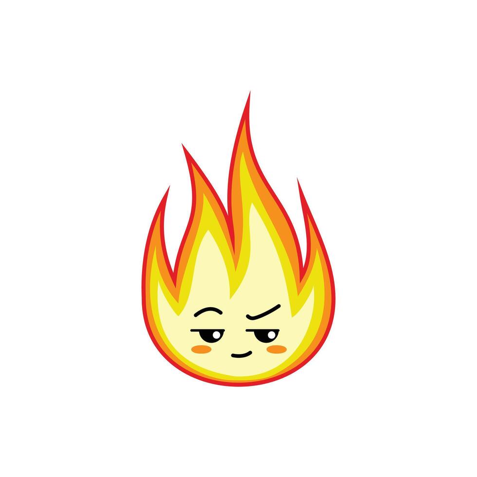 Fire questioning face expression clipart vector