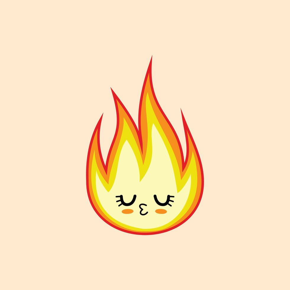 Fire happyness face expression clipart vector