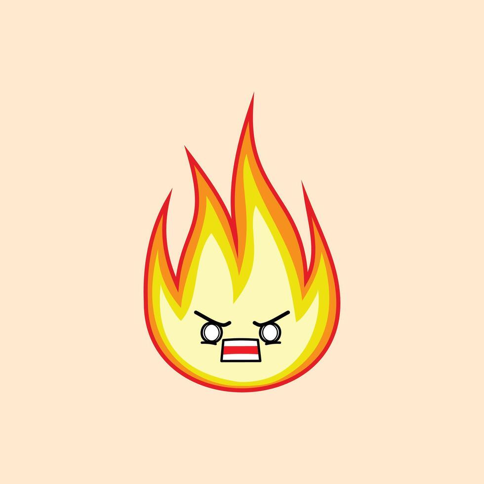 Fire shouting face expression clipart vector