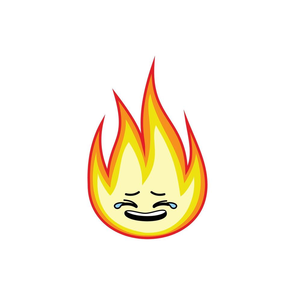 Fire laughing with tears expression clipart vector