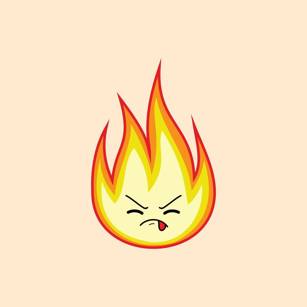 Fire disgust face expression clipart vector