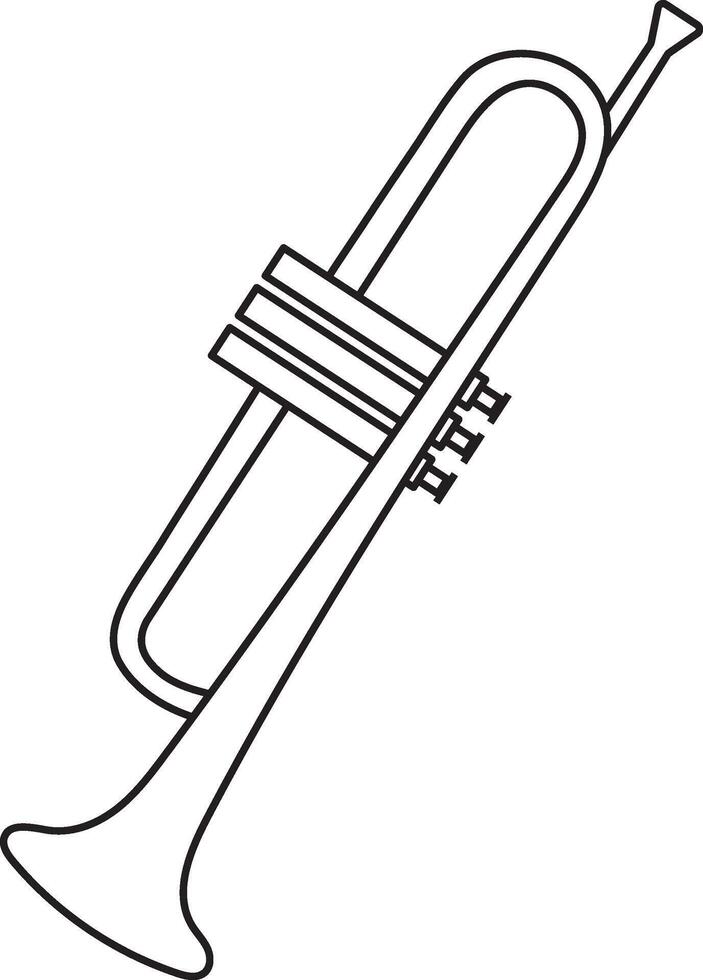 St. Patrick's Day, trumpet, Irish folk musical instruments, black and white linear icon isolated on a white background vector