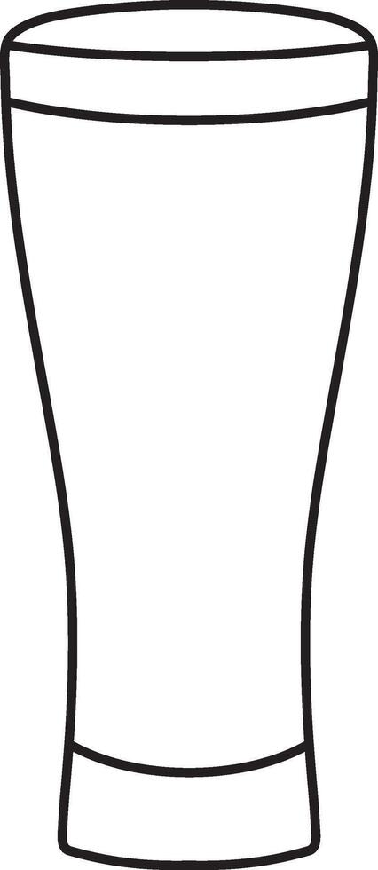 St. Patrick's Day, illustration, full glass of frothy beer, black and white linear icon isolated on a white transparent background vector
