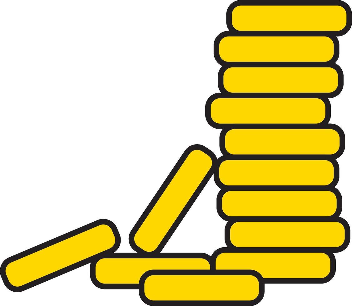 St. Patrick's Day, pile of gold coins, retro vintage style, flat icon isolated on a white transparent background vector
