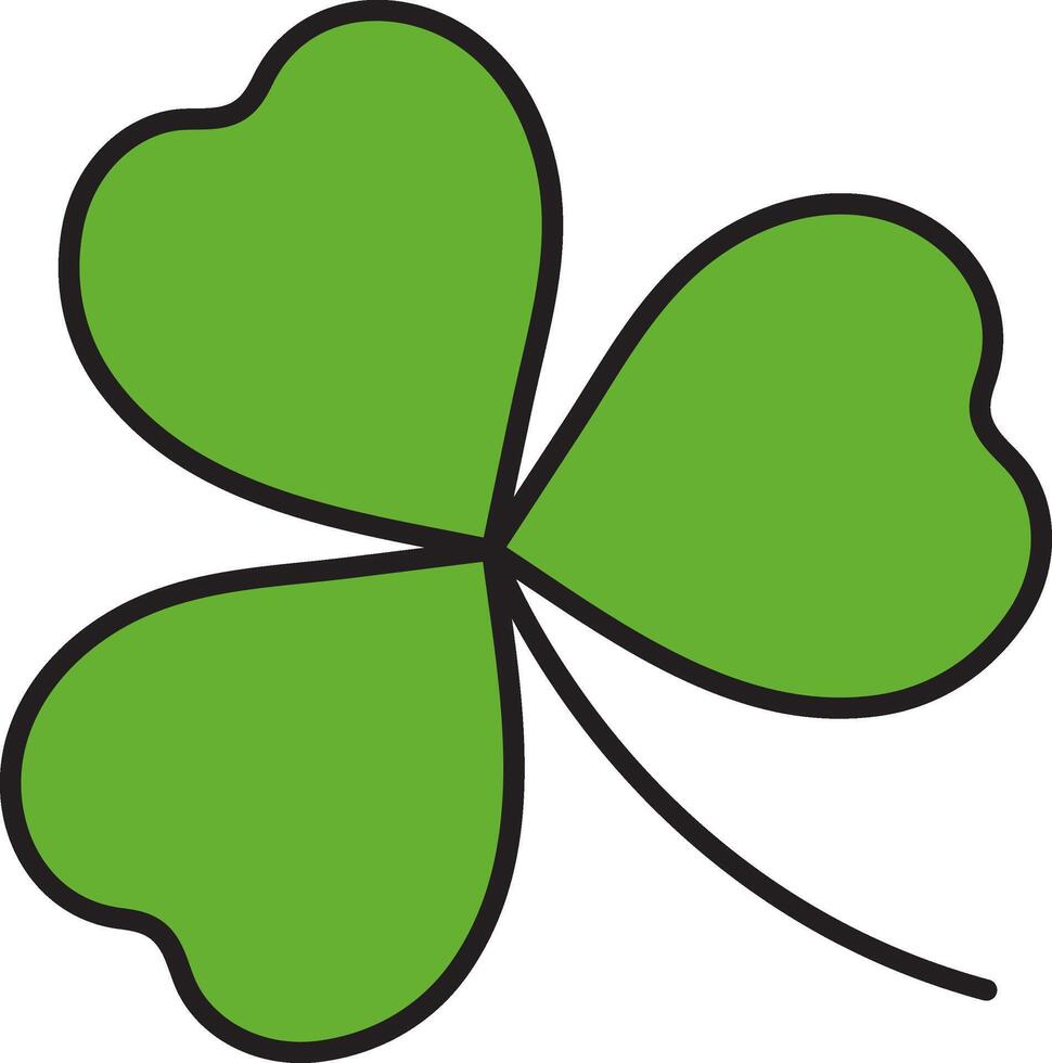 St. Patrick's Day, illustration, three-leaf clover, symbol of good luck and prosperity, retro vintage style, flat icon isolated on a white transparent background vector