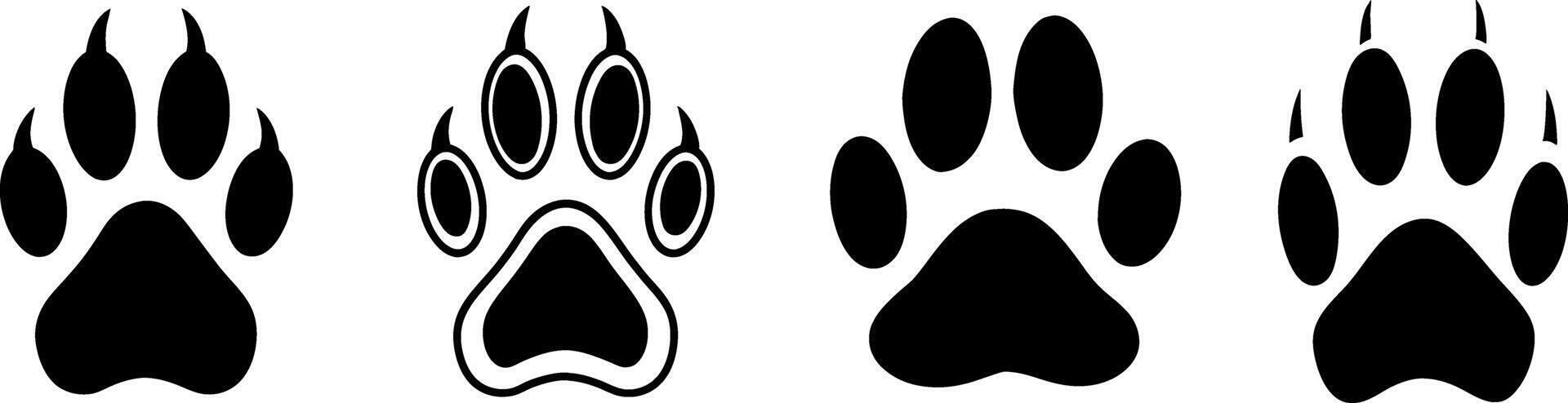paw print of dog or cat, paws icon foot print vector