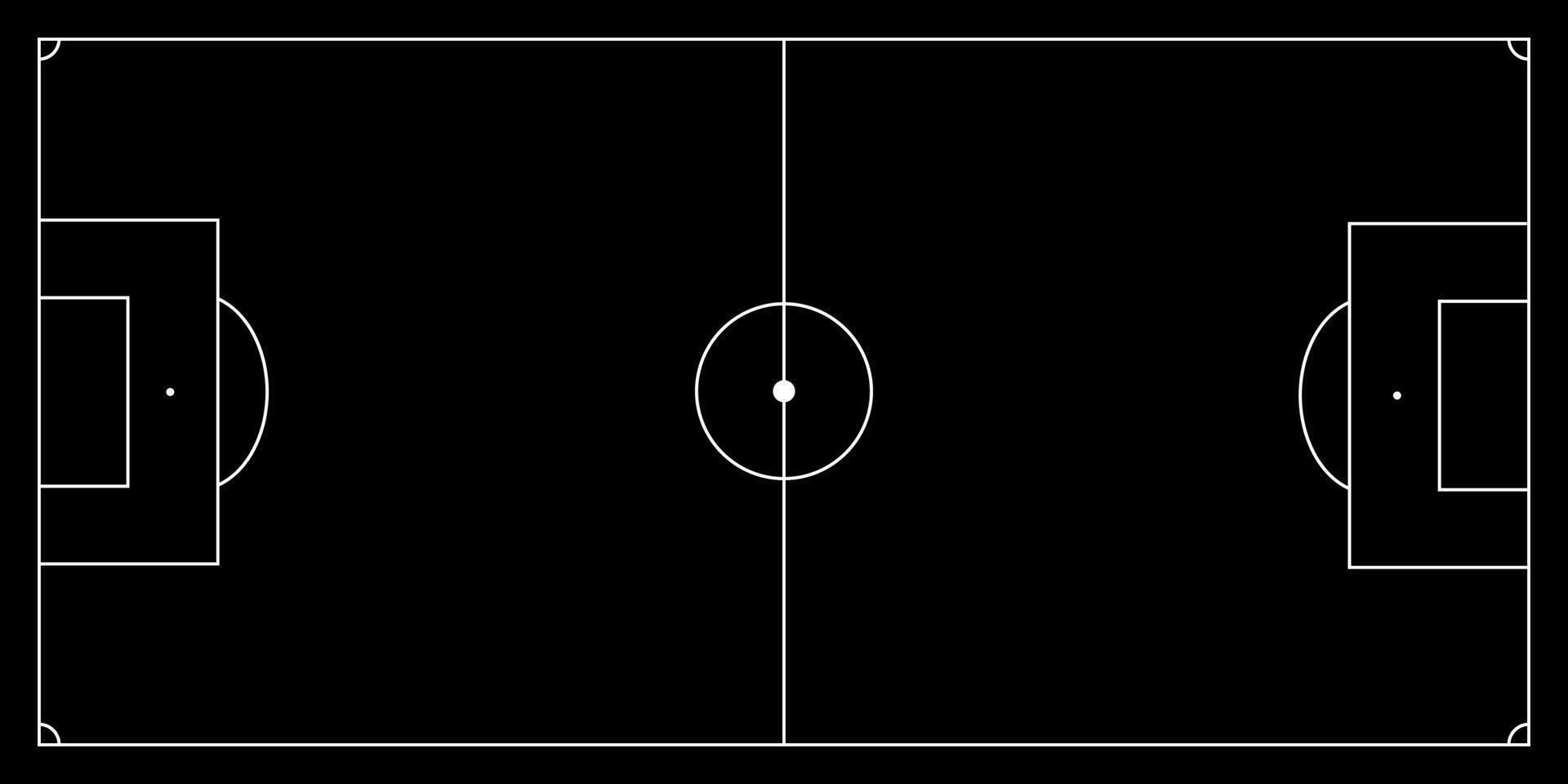 Soccer field on black background vector