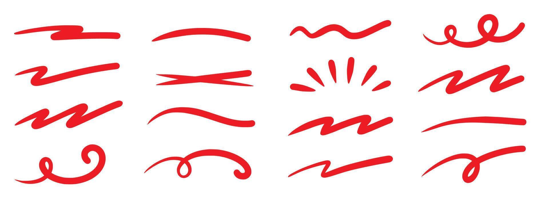 A set of red hand drawn letters vector