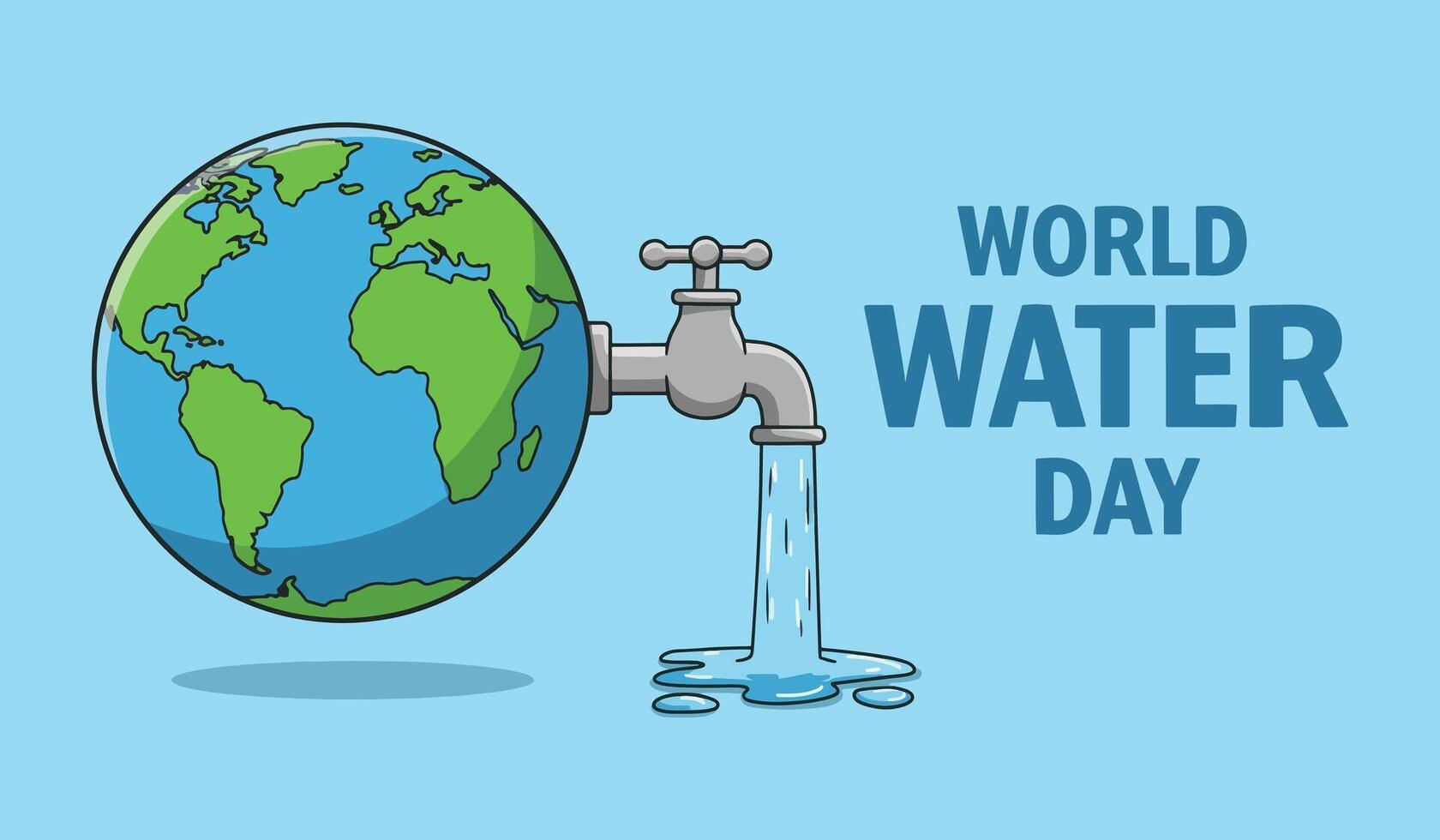 Flowing Together Celebrating World Water Day with Vibrant Conservation Art vector
