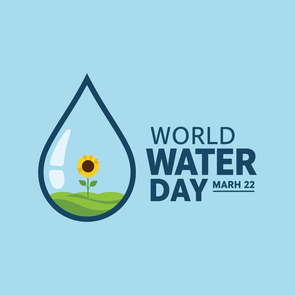 Droplet of Life A Minimalist Tribute to World Water Day vector