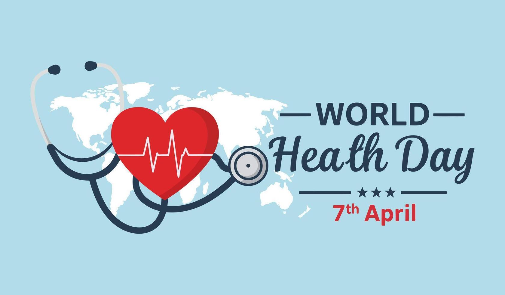 Global Heartbeat Celebrating World Health Day with Art and Awareness vector