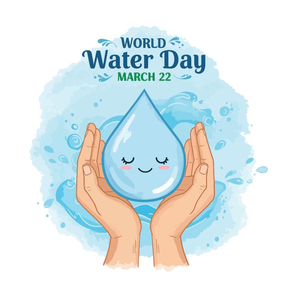 Tender Drops Celebrating World Water Day with Joy and Care vector