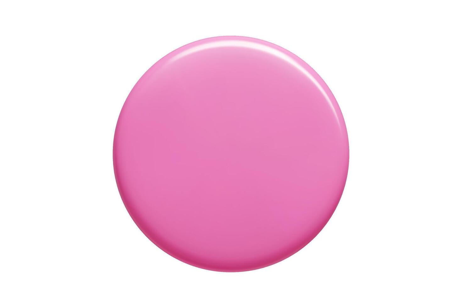 Pink rounded 3d banner in style with smooth gradient and glossy highlights. vector