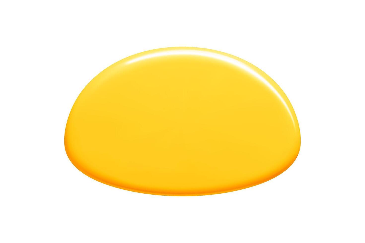 Yellow 3d callout banner in oval shape with smooth edges. text bubble vector