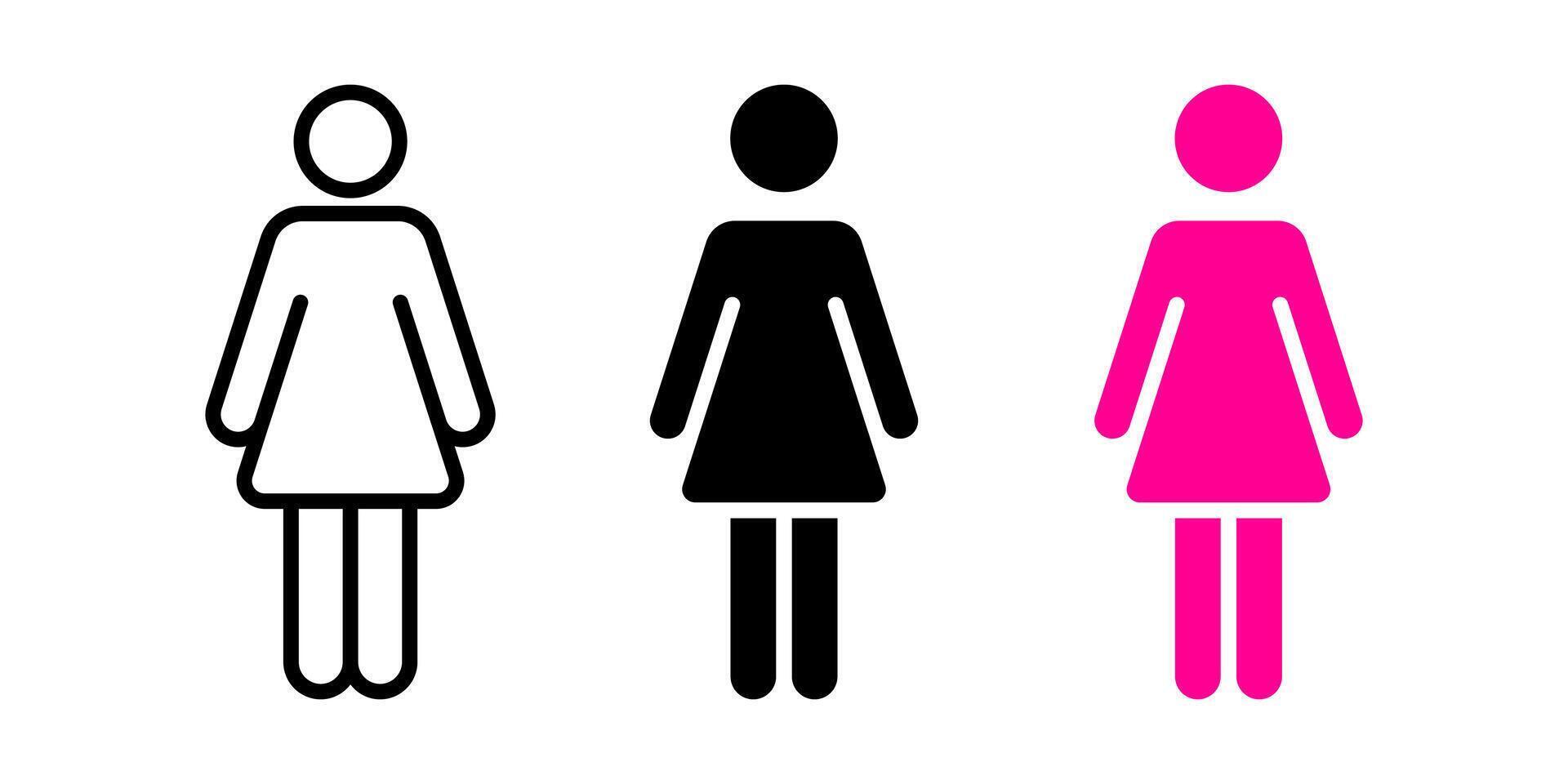 Female icon set. Women Symbol. gender sign. for mobile concept and web design. illustration on white background vector