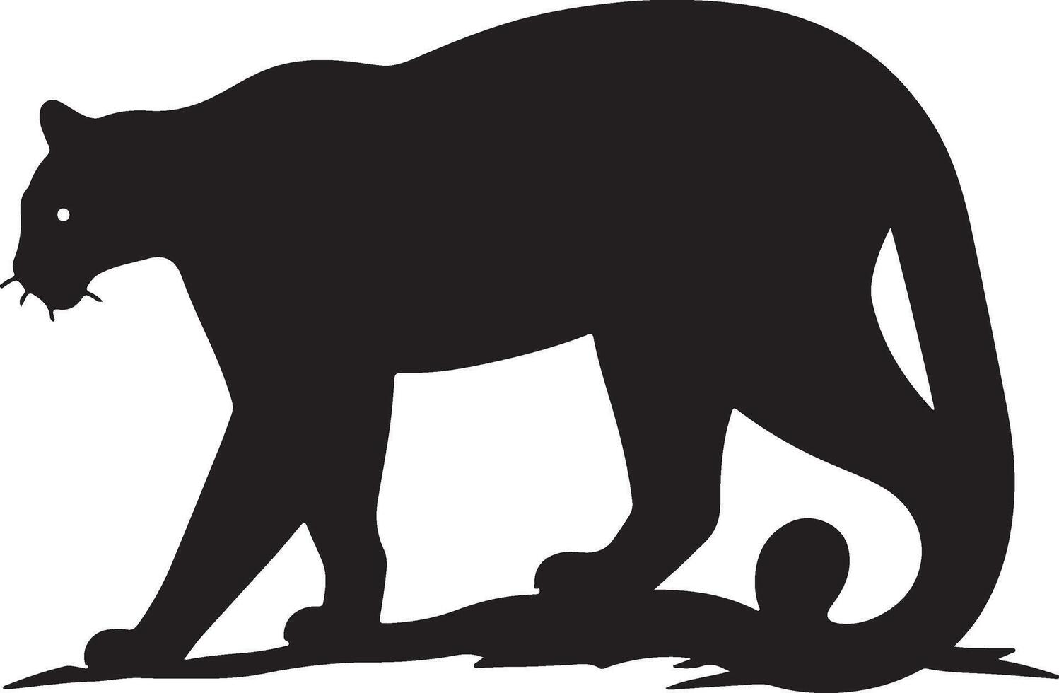 A black silhouette of a panther on a white background vector