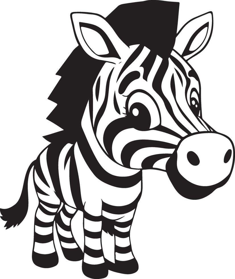 A zebra is standing in front of a white background vector