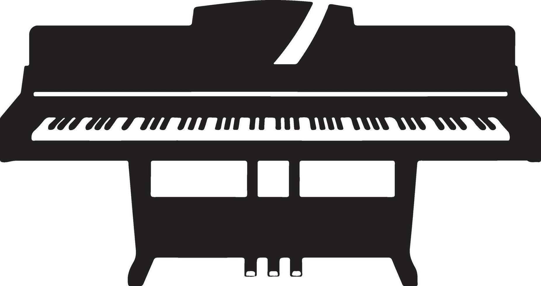 Piano black silhouette on white background vector