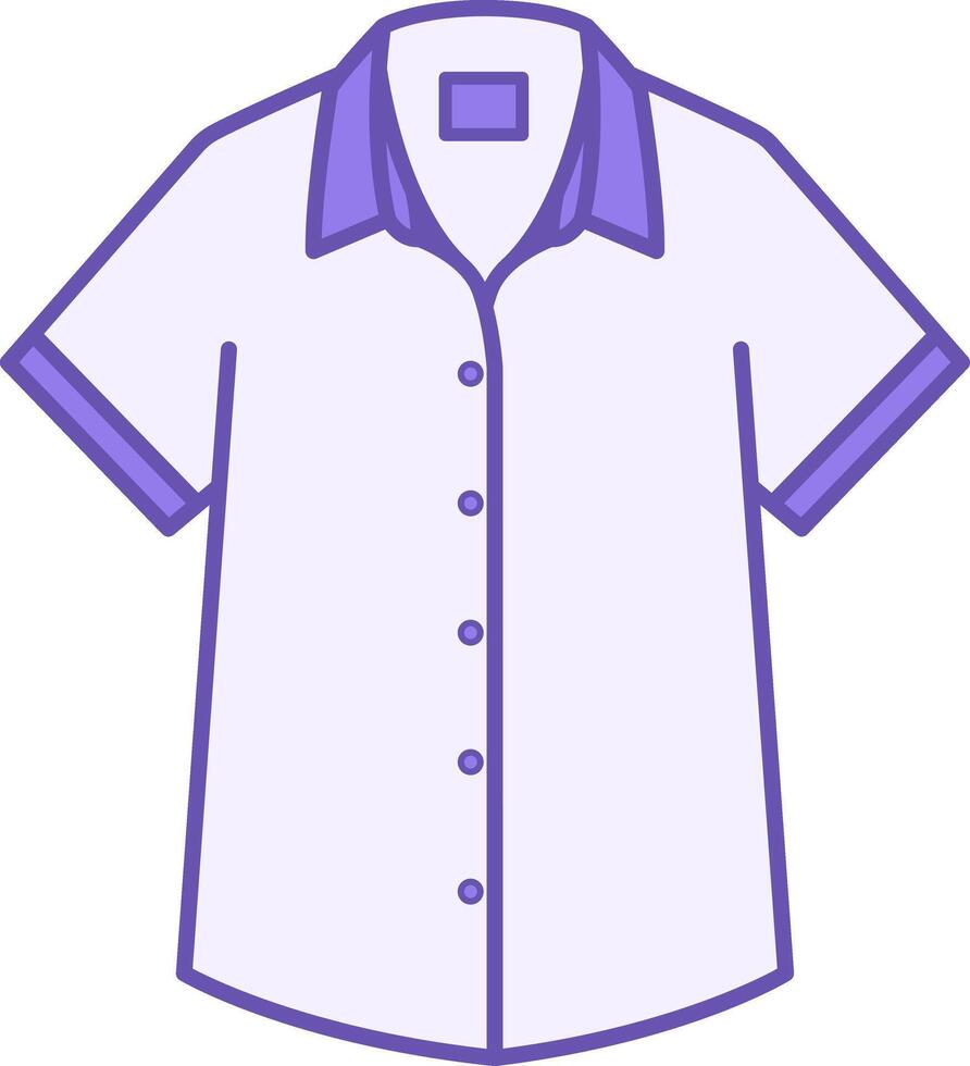 Colored Icon Short Sleeve Shirt. Illustration. Clothes with Collar and Buttons. Fashion Concept vector