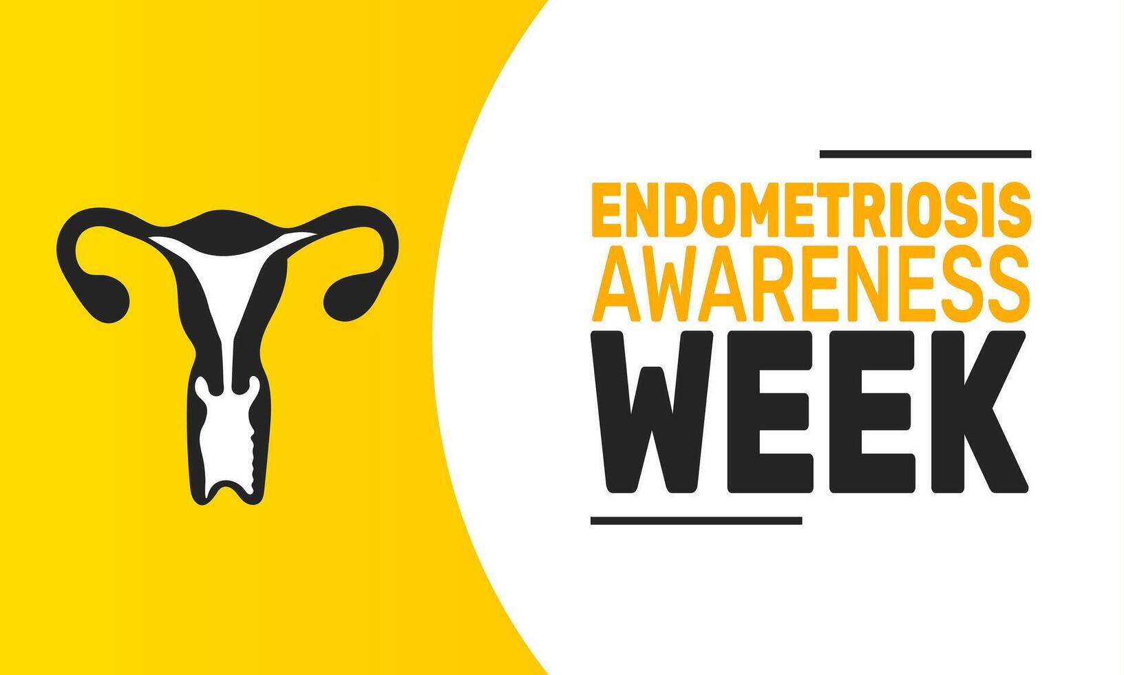 Endometriosis Awareness Week highlights the impact of endometriosis on individuals and promotes understanding, support, and research for better diagnosis and treatment options. vector