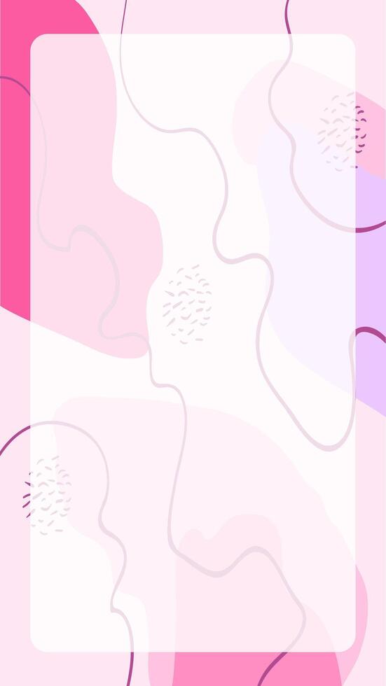 Abstract childish pink story background with wavy lines and shapes. Modern geometric Memphis texture. Stock illustration in minimalist simple doodle style. Stock illustration. vector
