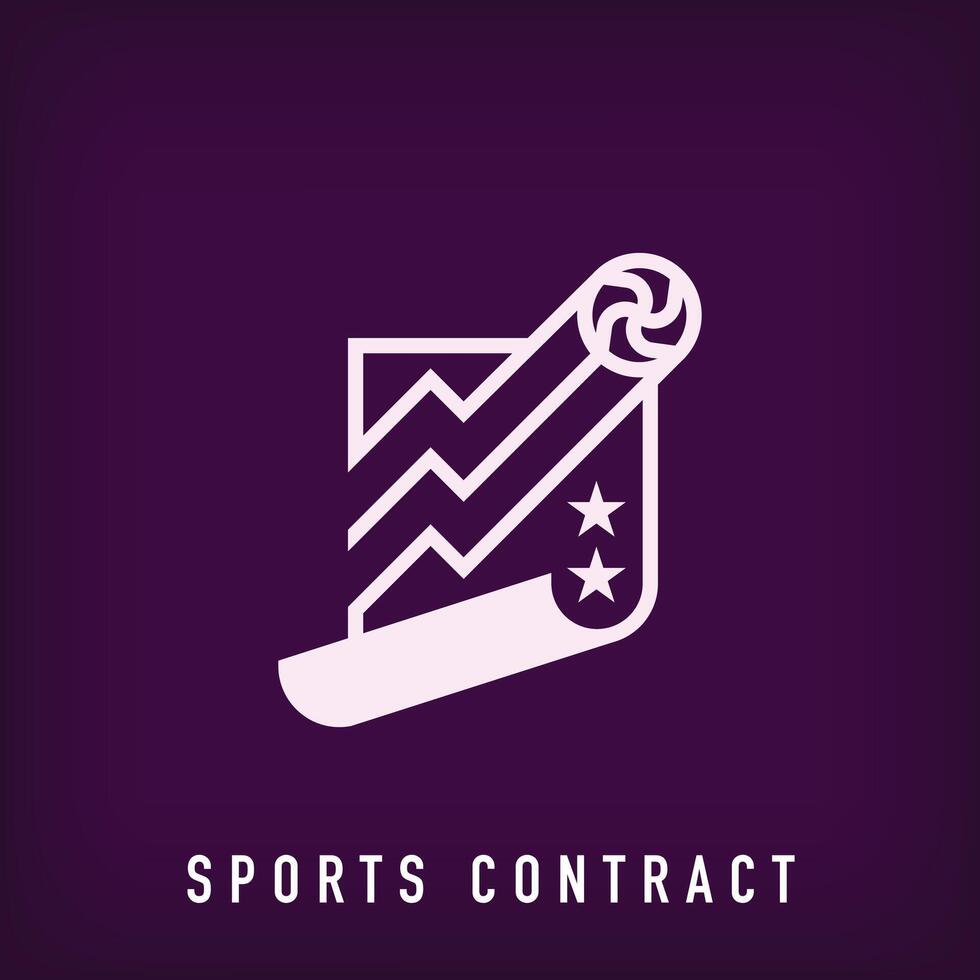 Unique sports contract document logo design. Agreement document icon design of corporate brands. vector